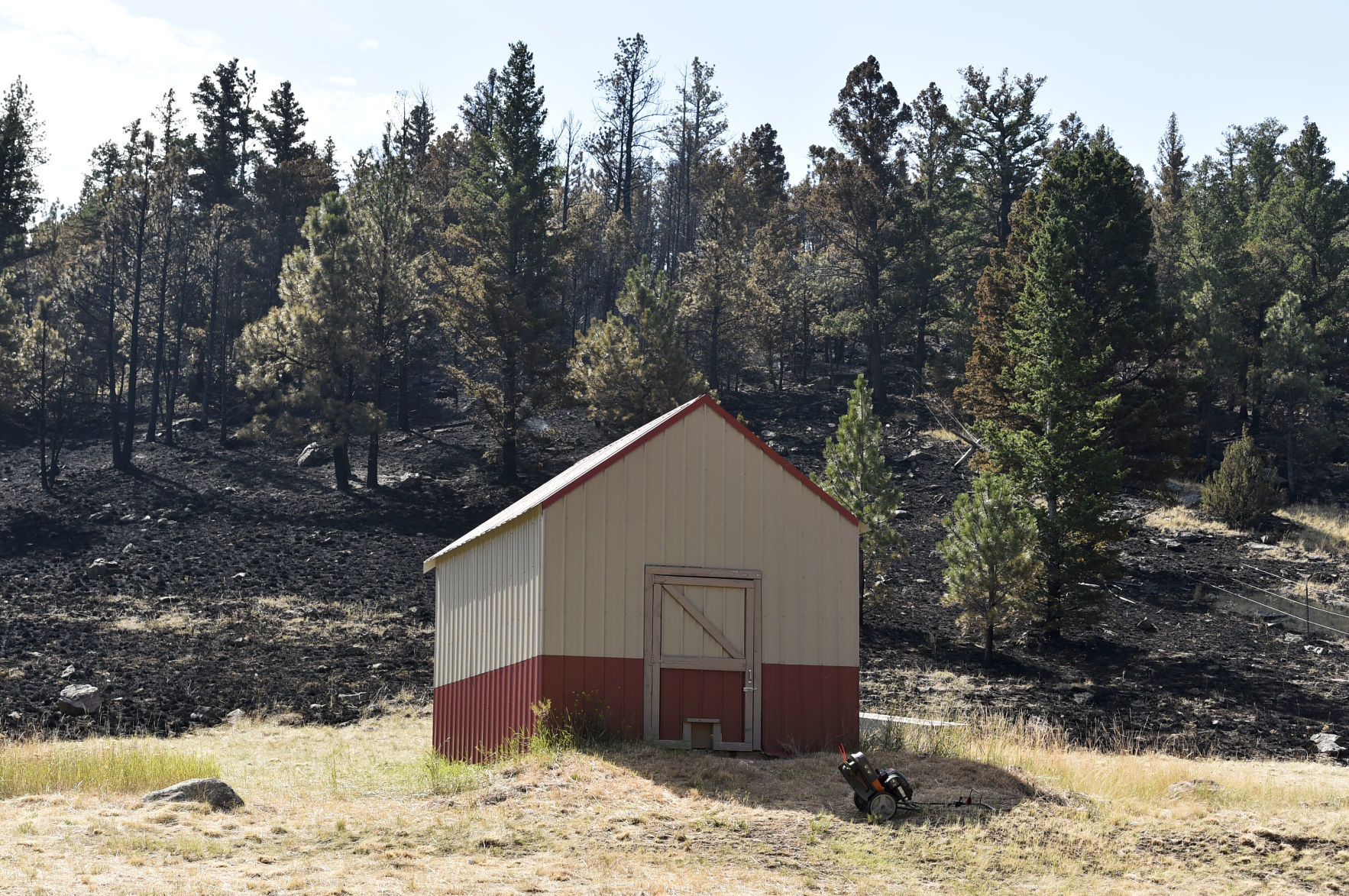 Fire scar can be seen